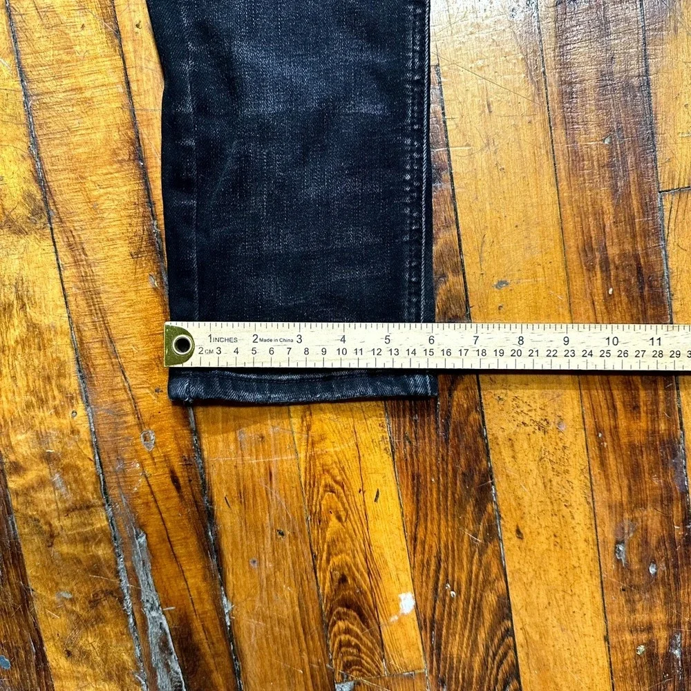Platini Jeans Women's Size 30 Black Denim Skinny Leg Heavily Distressed‎ Ripped